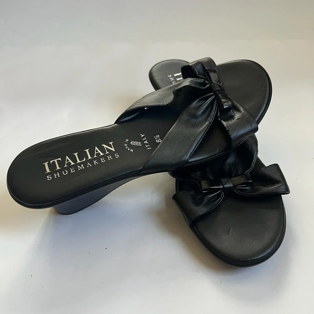 Italian ShoeMakers‎ Made in Italy 🇮🇹 Black Sandals Size 8 1/2